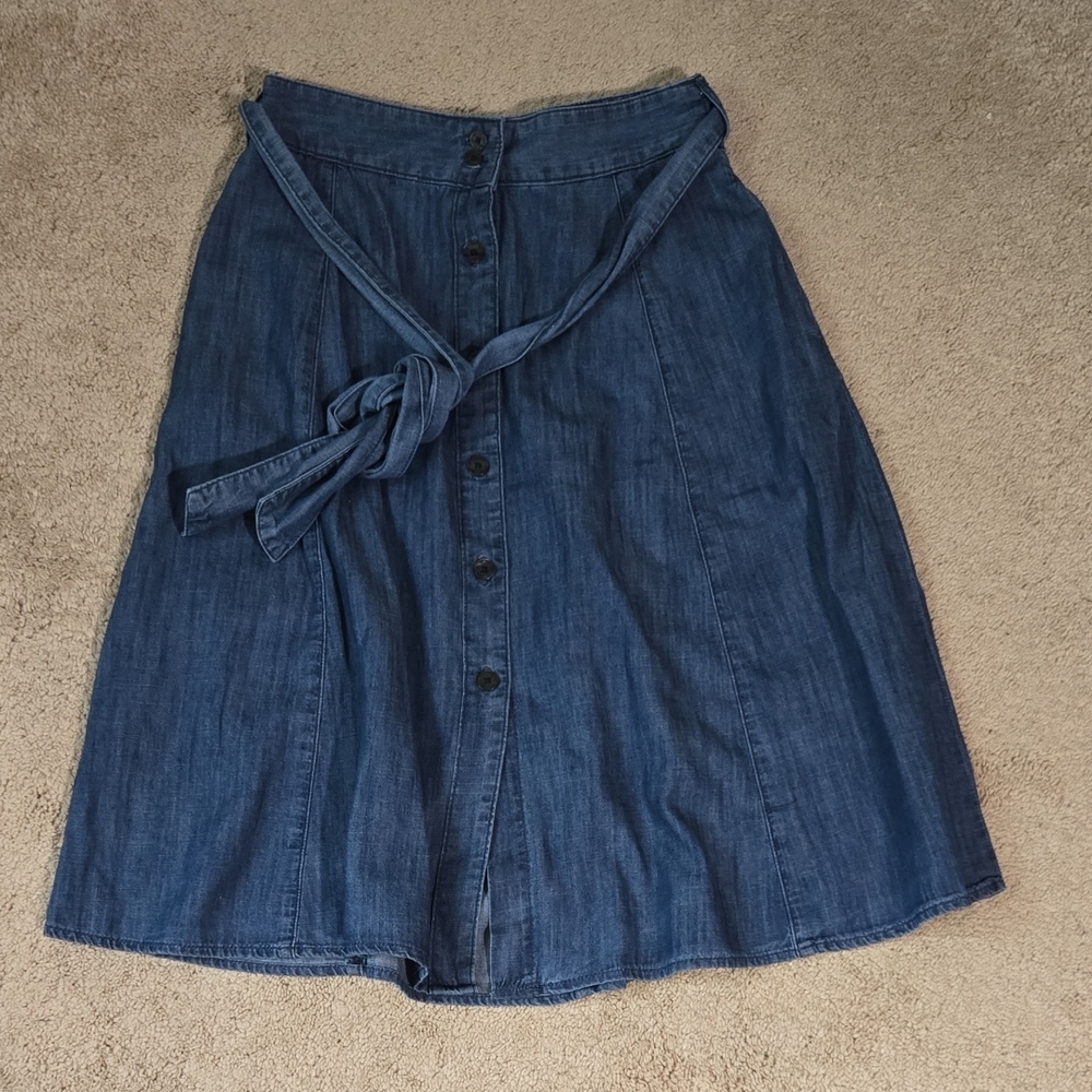 Draper James Blue A-Line Denim Skirt